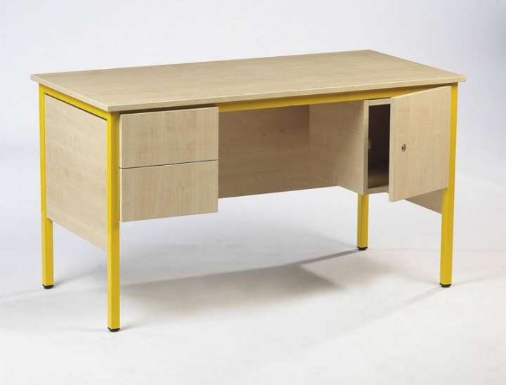 Bureau avec tiroirs et caisson 1 porte
